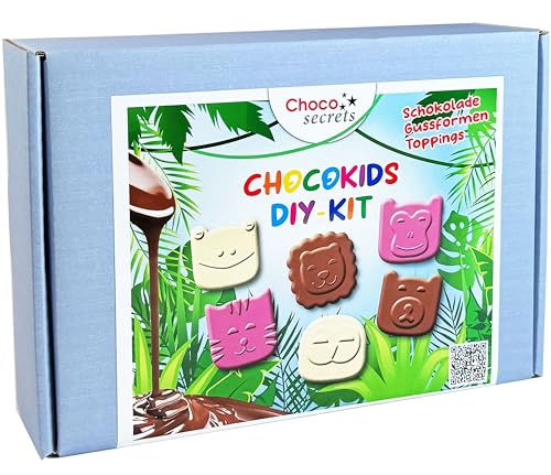 Choco-Kids - DIY Schokoladen-Kit für Kinder- Schokolade selber machen Set - Kreatives Geschenk zum Geburtstag - Kindergeburtstag - Kleine Schokoladentäfelchen selbst machen - DIY-Set Kinder von CHOCO SECRETS