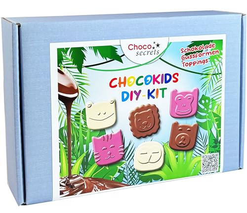 Choco-Kids - DIY Schokoladen-Kit für Kinder - Schokolade selber machen Set - Kinder-Geschenk zum Geburtstag und zu Ostern - Kleine Schokoladentäfelchen selbst machen - DIY Set für Kinder von CHOCO SECRETS