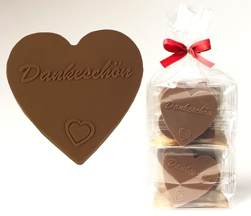 Choco Secrets Dankeschön Schokoherzen - 12 Vollmilch Schokoladenherzen einzeln verpackt - Kleines Dankeschön Geschenk – Danke Schokolade Gastgeschenk für Hochzeit, Geburtstag oder Weihnachten von CHOCO SECRETS