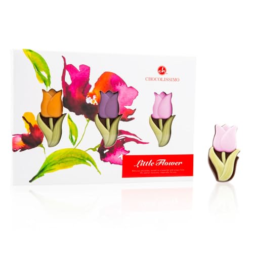 3 ChocoTulpen - Schokolade - Schokoladen-Tulpen | Blumen aus Schokolade | Schokoblumen | Schokoblume | Geschenkidee | Frau | Mann | Geschenke | Erwachsene | Kinder | Mitbringsel | Frauen | Männer von CHOCOLISSIMO