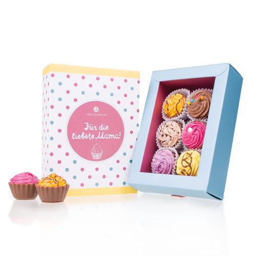 6 Cupcake-Pralinen - Muttertag - Cupcake-Pralinen | Schokolade | Geschenkidee | Geschenk | Muttertagsgeschenk | Mutter | Mama | Frau | ein kleines Dankeschön | Schokoladenpralinen |Geburtstag von CHOCOLISSIMO