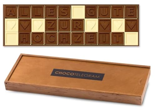 ALLES GUTE ZUR HOCHZEIT - Schokoladentelegramm zur Hochzeit - Schokolade - Geschenkidee - Brautpaar - Hochzeit - Mann - Frau von CHOCOLISSIMO