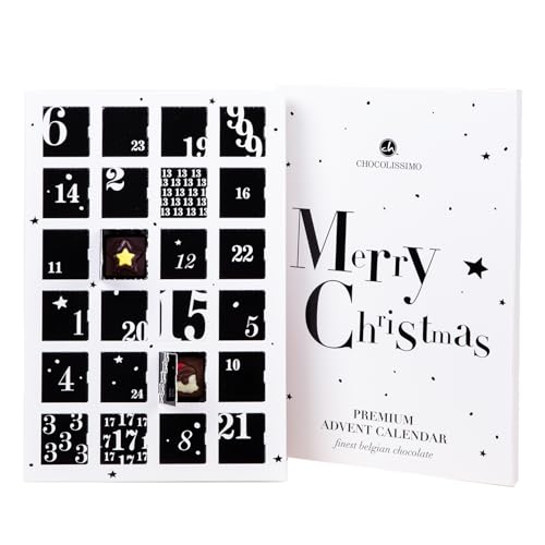 Adventskalender Black Midi - Schokolade - Adventskalender | Geschenk | Geschenkidee | Mann | Frau | Kinder | Mädchen | Jungen | Schokoladentäfelchen | Advent | Adventszeit | Weihnachten | Kalender von CHOCOLISSIMO