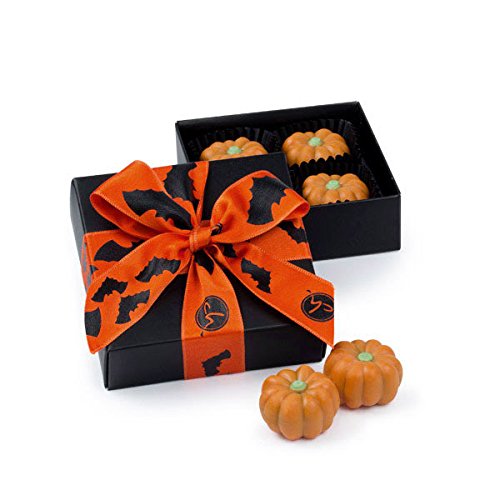 Black XS - Halloween - Pralinen - vier Nougatkürbisse in schwarzer Schachtel - Geschenkidee - Halloween - Schokolade - Mann - Frau - Kind von CHOCOLISSIMO