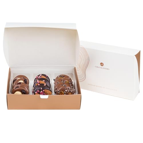 CHOCOLISSIMO - Schokolade Geschenk - Pralinen Geschenk - 15 bestreute Schokotaler, Vollmilch und Zartbitter - Geschenkidee Weihnachten, Geburtstag, Valentinstag - für Frauen, Männer - Roundies Mix von CHOCOLISSIMO