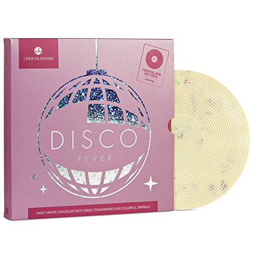 CHOCOVINYL DISCO - Schallplatte aus weißer Schokolade | Musik Liebhaber Geschenk | Witzige Schokoladen Geschenke | Geschenkidee für Musik liebende | Musiker | Frau | Frauen | Mama | Freundin | Pink von CHOCOLISSIMO