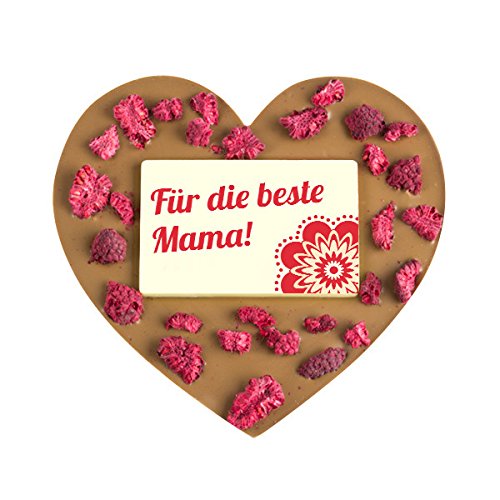 ChocoHerz 'Mama' mit Himbeeren - Herzform | Geschenkidee für Mutter | Geschenke zum Muttertag | Muttertagsgeschenk | Schokolade für Mama | Geburtstag Mutti Geschenke | Mum von CHOCOLISSIMO