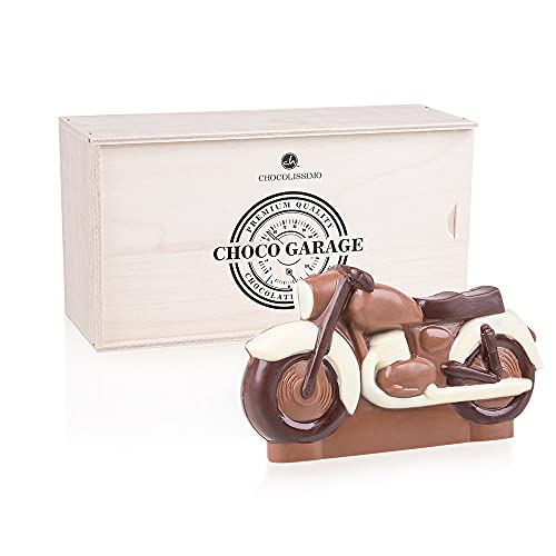 ChocoMotor II - Motorrad aus Schokolade | Holzkästchen | Geschenk für Liebhaber von Motorrädern | Kinder | Erwachsene | Mann | Frau | Geschenkidee | Junge | Mädchen von CHOCOLISSIMO