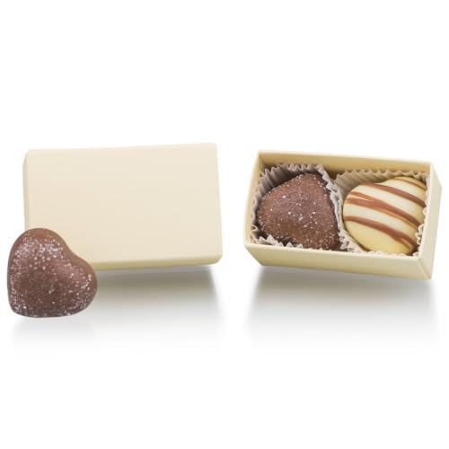 ChocoTwo Ecru - Pralinen - zwei Pralinen als Gastgeschenk | Schokolade | Hochzeit | Mann | Frau | Giveaway | Give-Away | Geschenk | Party | Gast | Gäste | Jubiläum | Firmenfeier | Geburtstag von CHOCOLISSIMO