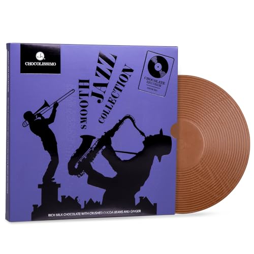 ChocoVinyl ?Jazz? - Schallplatte aus Schokolade | Schoko-Schallplatte | Musik Liebhaber Geschenk | Witzige Schokoladen Geschenke | Geschenkidee für Musik liebende | Musiker | Vatertag von CHOCOLISSIMO