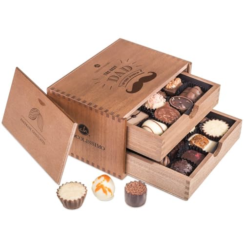 Chocolaterie - Vatertag - Pralinen - 20 Edle Pralinen | Geschenk | Vater | Geburtstag | Weihnachten | Geschenkidee | Schokolade | Süßigkeiten | Vatertagsgeschenk | Weihnachtsschokolade von CHOCOLISSIMO