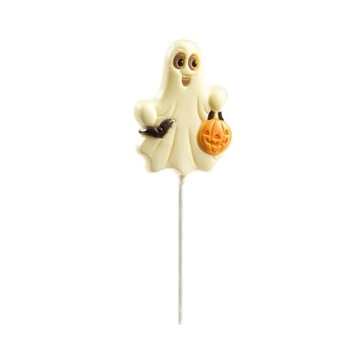 Ghost Lollipop White - Schokolade - Halloween | Geschenk | Schokoladenlolli | Lolli | Mädchen | Junge | Jungen | Kind | Kinder | Halloweensüßigkeit | Halloweenschokolade | Schokoladengeist | Geist von CHOCOLISSIMO