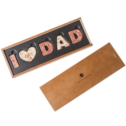 I love Dad - Vollmilchschokolade - Schokoladenbuchstaben | I ?? Dad | Vatertag | Geburtstag | Vater Geschenk | Vatertagsgeschenk | Geschenkidee | Geschenke für Papa | Schoko | Schokolade | Vati von CHOCOLISSIMO