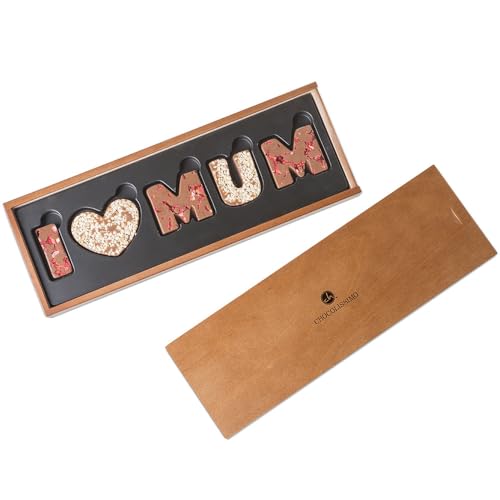 I love Mum - Vollmilchschokolade - I <3 MUM Schokolade | Geschenkidee | Mutter | Geburtstag | Mama | Muttertags Geschenk | Mutti | Geschenke | Muttertag | Geburtstagsgeschenk von CHOCOLISSIMO