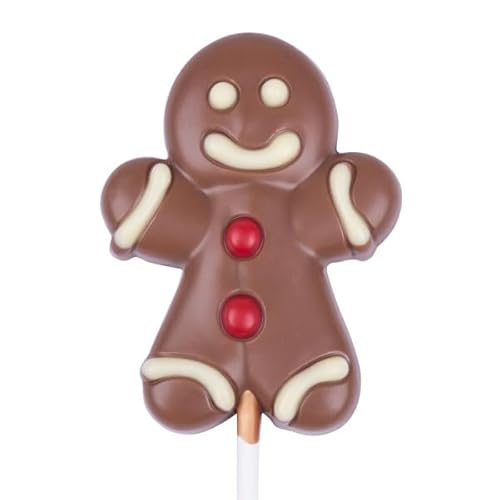 Lebkuchenmann - Lollipop - Schokoladenfigur am Stiel | Schokolade | Weihnachten | Nikolaustag | Geschenk | Geschenkidee | Schokoladenlebkuchenmann | Mann | Frau | Kinder | Weihnachtsschokolade von CHOCOLISSIMO