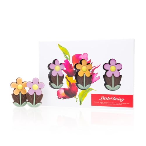 Little Daisy - Zartbitterschokolade - drei Gänseblümchen aus Schokolade | Geschenkidee | Frau | Mutter | Muttertag | Frauentag | Geburtstag | Premiumqualität | Valentinstag | edle Schokoladenfiguren von CHOCOLISSIMO