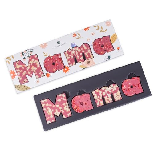 CHOCOLISSIMO - Geschenk Mama - Muttertag Süßigkeiten - Schokolade Geschenk für Mutter - Schoko Buchstaben aus Ruby Schokolade - Geschenkidee Geburtstag Mutti - Geschenke zum Muttertag von Kindern von CHOCOLISSIMO