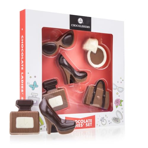 CHOCOLISSIMO - Schokolade Geschenk Frauen - Mode Set aus Schokolade - Geschenkidee zum Geburtstag, Valentinstag, Muttertag, für Mama, Schwester, Mädchen, Freundin - Schokoladenfiguren, Tortendeko von CHOCOLISSIMO