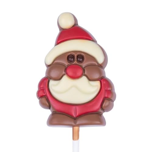 Nikolaus - Lollipop - Schokoladenfigur am Stiel | Schokolade | Weihnachten | Geschenk | Geschenkidee | Schokoladennikolaus | Mann | Frau | Kinder | Schokoladenweihnachtsmann | Weihnachtsschokolade von CHOCOLISSIMO