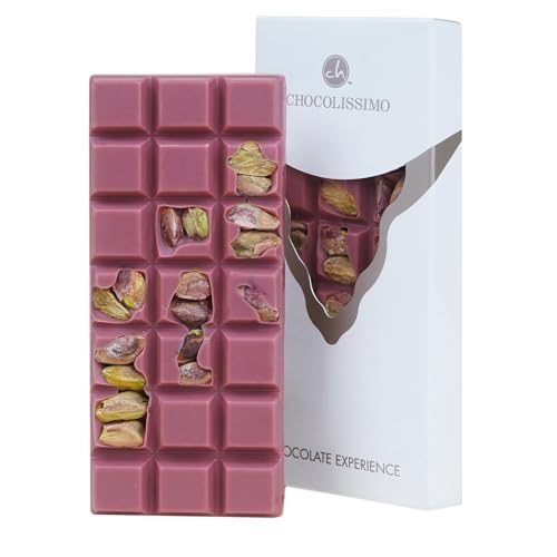 CHOCOLISSIMO - Schokolade Geschenk - Tafel Schokolade aus feinster Ruby-Kakaobohne, Weltneuheit - Rosa Schokolade mit Pistazie, Geschenkidee Frauen, Mama, Freundin, Geburtstag, Valentinstag, Jahrestag von CHOCOLISSIMO