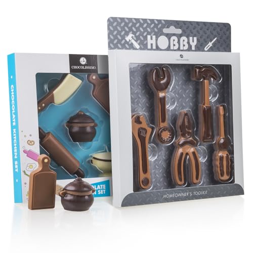 Set Schokoladige Kochutensilien und ChocoToolkit - Schokoladenfiguren | Muttertagsgeschenk | Frauen | Geburtstag | Frau | Mama | Geschenk | Geschenke | Vatertag | Papa | Schokolade | Koch von CHOCOLISSIMO