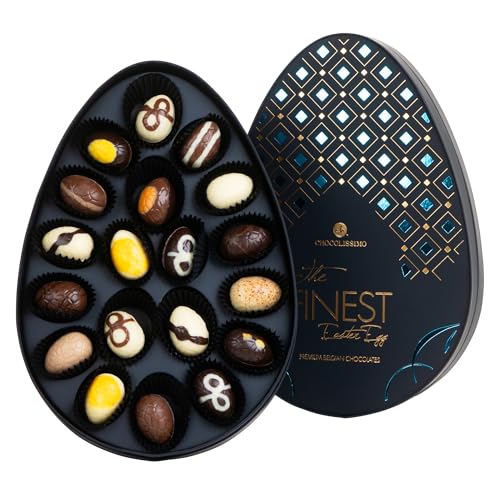 The Finest Easter Egg ? Blue - Osterei-Pralinen - 19 handgemachte Pralinen in Ostereier Form - Geschenk - Ostern - Schokolade von CHOCOLISSIMO