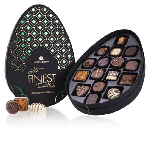 The Finest Easter Pralines Green - 19 Schokopralinen| in eleganter Verpackung | Ostergeschenk | Ostern Schokolade | Eier Schokolade | Osterei | aus erlesenen Zutaten von CHOCOLISSIMO