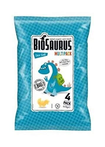 Mais-Chips Dinosaurier mit Meersalz glutenfrei BIO 4x15 g BioSaurus von CIBI