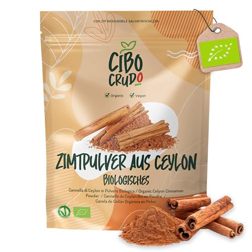 Bio Ceylon Zimt Gemahlen - 500g. Ceylon Zimt Bio Gemahlen 100% Rein Zimtpulver ohne Zusatzstoffen. Organic Cinnamon Powder. von CIBO CRUDO crudo biologico vegan