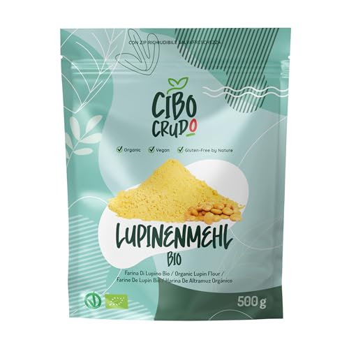 Bio-Lupinenmehl - ​​500g. Keto-Freundliches Lupinenmehl Enthält Proteinfasern Sowie Vitamin B6 und C. Alternative zu Herkömmlichem Mehl für Backwaren Pfannkuchen und Crêpes. Babynahrung oder Brei. von CIBO CRUDO crudo biologico vegan