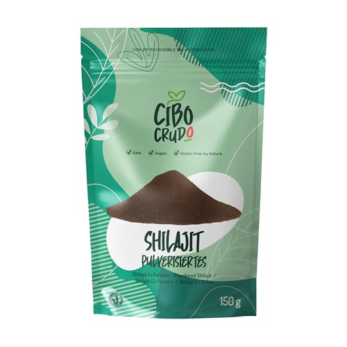 CiboCrudo Shilajit aus Pulver, Crudo, Premium-Qualität, Powder Raw, Fulvsäure- und Antioxidantien, 100% reines Himalayan, für Milch, Schokolade, Smoothie, Süßigkeiten, 150 g von CIBO CRUDO crudo biologico vegan