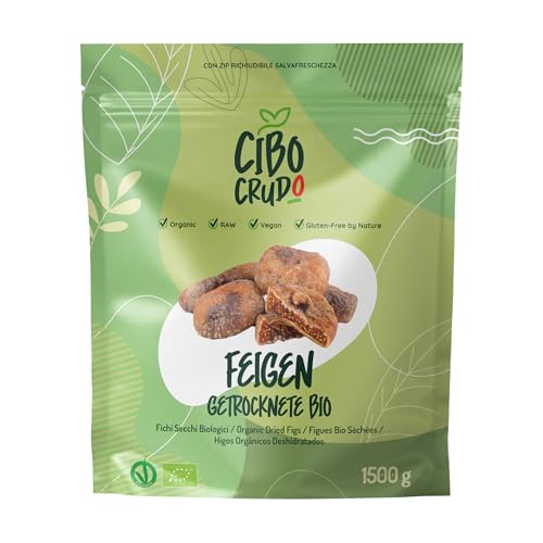 Getrocknete Feigen Bio Ungeschwefelt - 1.5 Kg. Feigen Getrocknet aus der Türkei Ungezuckert. Hochwertiges Naturprodukt. Organic Dried Figs. von CIBO CRUDO crudo biologico vegan