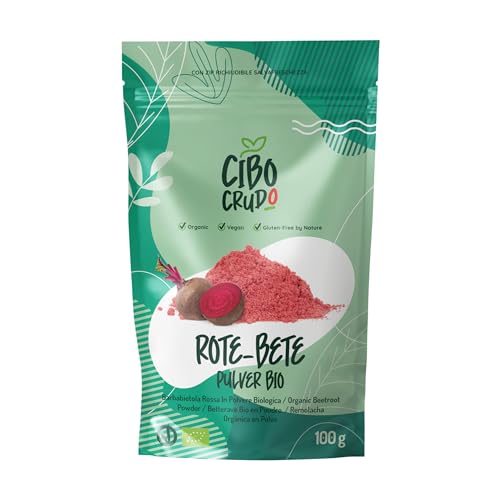 Rote Beete Pulver Bio - 100g. Rote Bete Pulver Getrocknet. Roh oder Gekocht zu Verwenden. Lebensmittelfarbe rot Pulver Natürlich und Rein für Smoothies und Säfte. Beetroot Powder. von CIBO CRUDO crudo biologico vegan