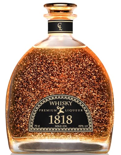 CONDE LUMAR 1818 Whisky 12 Jahre Malt 23K Blattgold - Original Whisky-Geschenk - In Bourbon & Oloroso-Sherryfässern veredelt - Premium Liqueur mit Gold Zertifikat - 40% - Ohne Geschenkverpackung von CL CONDE LUMAR