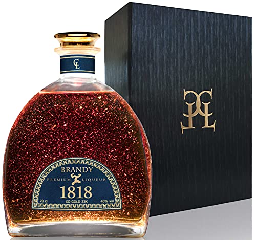 CONDE LUMAR - Brandy 1818 XO - Premium Liqueur Gold 23K - Solera Sherry Reserva - Handgefertigt - Geschenkset - Geschenkbox - Mit goldenem Qualitätszertifikat - 40% Vol - 70 cl von CL CONDE LUMAR