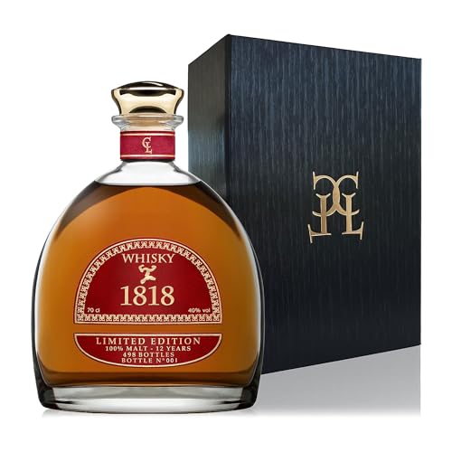 CONDE LUMAR - Whisky 1818 Limited Edition 498 Flaschen - 12 Jahre Malz - Handgefertigt - Ideales Geschenkset - Mit Etui-Box - 40% Vol. - 70 cl von CL CONDE LUMAR