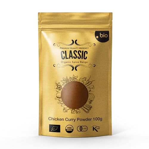 CLASSIC Bio Hähnchen Currypulver | Bio und Koscher zertifiziert | Himmlische Mischung aus aromatischen Bio-Gewürzen aus Sri Lanka | 100g umweltfreundlicher wiederverschließbarer Beutel von CLASSIC