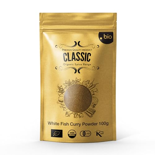 CLASSIC Bio White Fish Currypulver | Bio und Koscher zertifiziert | Himmlische Mischung aus aromatischen Bio-Gewürzen aus Sri Lanka | 100g umweltfreundlicher wiederverschließbarer Beutel von CLASSIC