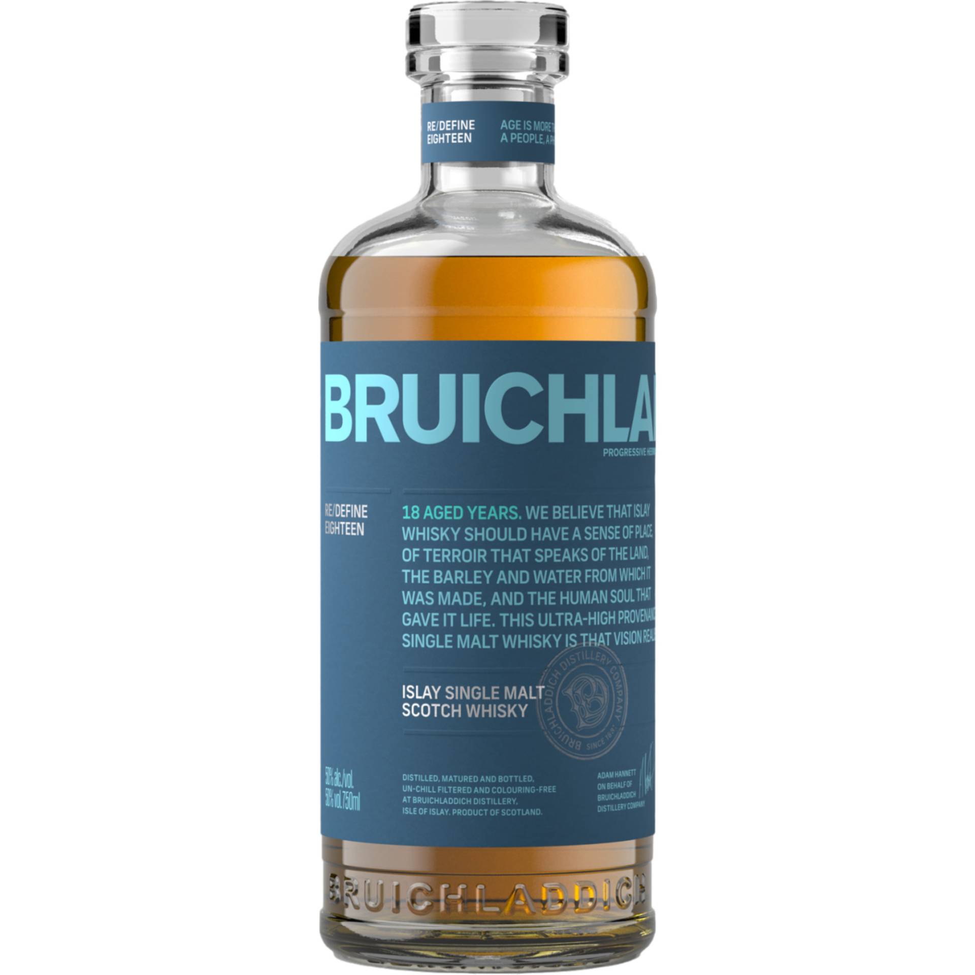 Bruichladdich Eighteen Aged Years Whisky, Scotch Whisky, 0,7 L, 50% Vol., Spirituosen von CLS Rèmy Cointreau, 21 - 25 Rue Balzac, 75008 Paris, Frankreich