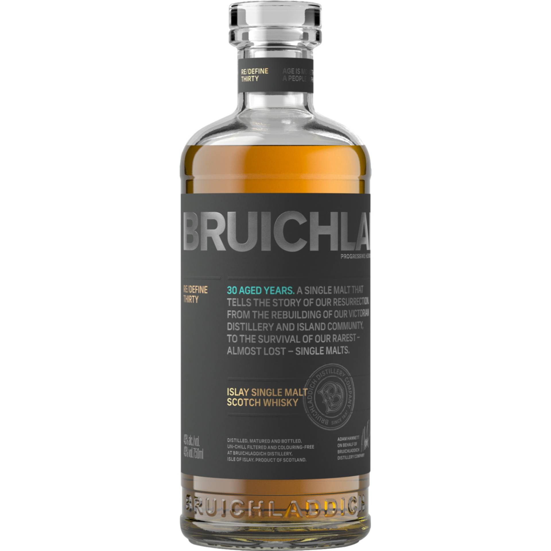 Bruichladdich Thirty Aged Years Whisky, Scotch Whisky, 0,7 L, 50% Vol., Spirituosen von CLS Rèmy Cointreau, 21 - 25 Rue Balzac, 75008 Paris, Frankreich