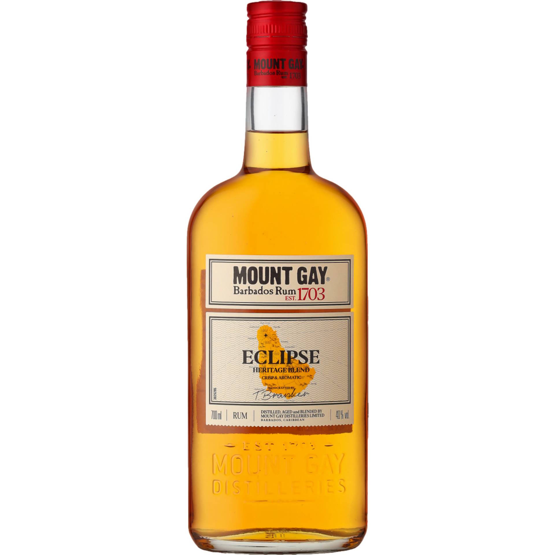 Mount Gay Eclipse Rum, Barbados, 0,7 L, 40% Vol., Spirituosen von CLS Rèmy Cointreau, 21 BD Haussmann 75009 Paris/FR