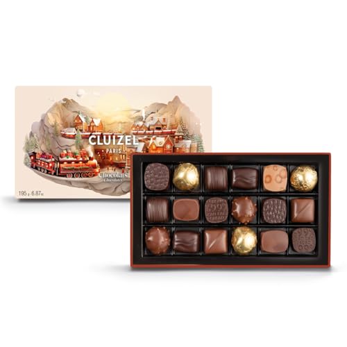 Cluizel | Pralinenschachtel 18 Pralinen | Verschiedene dunkle und Milchschokoladen | Schokoladen-Geschenkbox | Schokoladenbonbons - 195 Gr von CLUIZEL