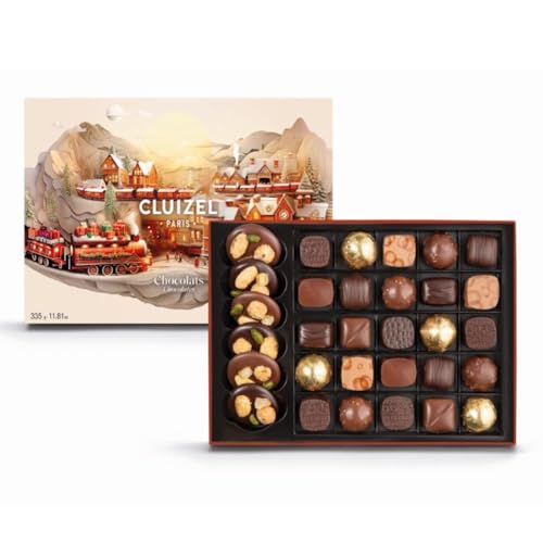 Cluizel | Pralinenschachtel 30 Pralinen | Verschiedene dunkle und Milchschokoladen | Schokoladen-Geschenkbox | Schokoladenbonbons - 335 Gr von CLUIZEL