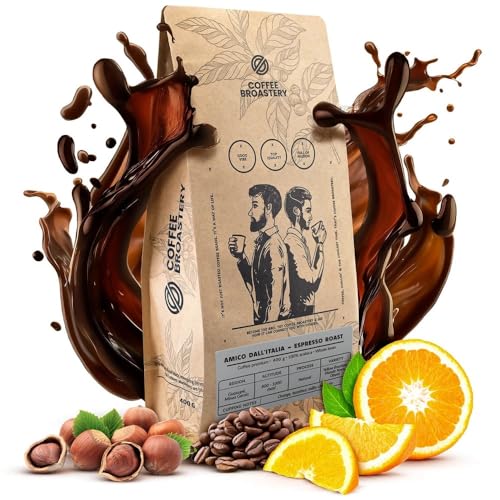 Coffee Broastery Bohnenkaffee Amico dall'Italia Espresso Roast 400g 0,4kg | Brasilianischer Kaffee | Italienischer Stil | Frisch Geröstet | Kraft Coffee Roastery von COFFEE BROASTERY