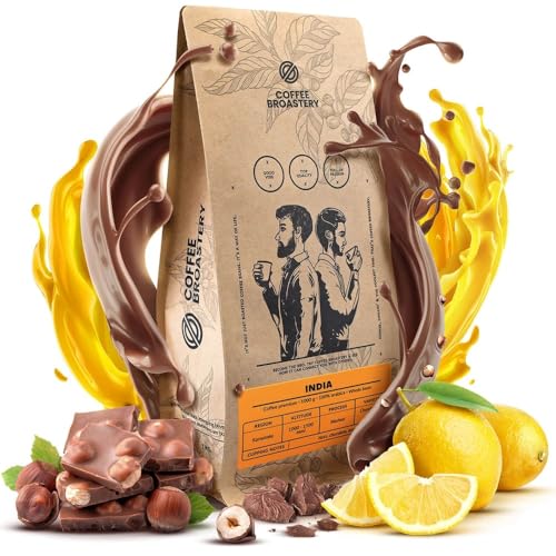 Coffee Broastery Bohnenkaffee India Karnataka Premium 1kg 1000g | Indische Kaffeespezialität | Indien | Frisch Geröstet | Kraft Kaffeeröster von COFFEE BROASTERY