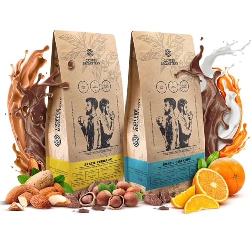 Coffee Broastery Kaffeebohnen Set 2x1kg 2000g | Brazil Guaxupe | Brazil Cerrado | Brasilien | Spezialitätenkaffee | Frisch Geröstet von COFFEE BROASTERY