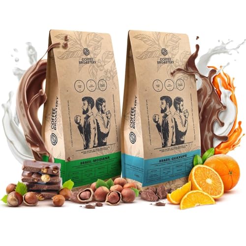 Coffee Broastery Kaffeebohnen Set 2x1kg 2000g | Brazil Guaxupe | Brazil Mogiana | Brasilien | Spezialitätenkaffee | Frisch Geröstet von COFFEE BROASTERY