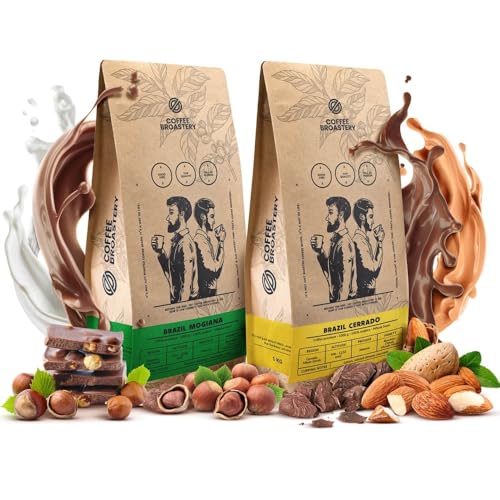 Coffee Broastery Kaffeebohnen Set 2x1kg 2000g | Brazil Mogiana | Brazil Cerrado | Brasilien | Spezialitätenkaffee | Frisch Geröstet von COFFEE BROASTERY