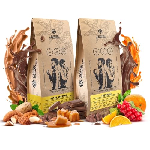 Coffee Broastery Kaffeebohnen Set 2x1kg 2000g | Colombia Medellin | Brazil Cerrado | Spezialitätenkaffee | Frisch Geröstet von COFFEE BROASTERY