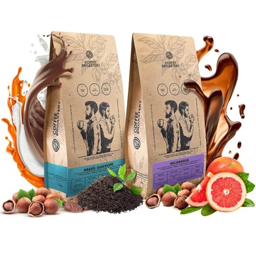 Coffee Broastery Kaffeebohnen Set 2x1kg 2000g | Nicaragua Colibrí Azul | Brazil Guaxupe | Spezialitätenkaffee | Frisch Geröstet von COFFEE BROASTERY